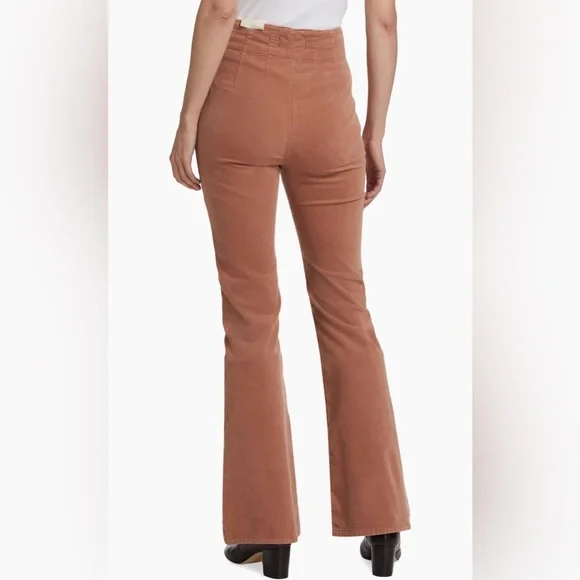 🌻🆕FREE PEOPLE We The Free Jayde Cord Flare Jeans-Sunburn Color - Picture 11 of 16